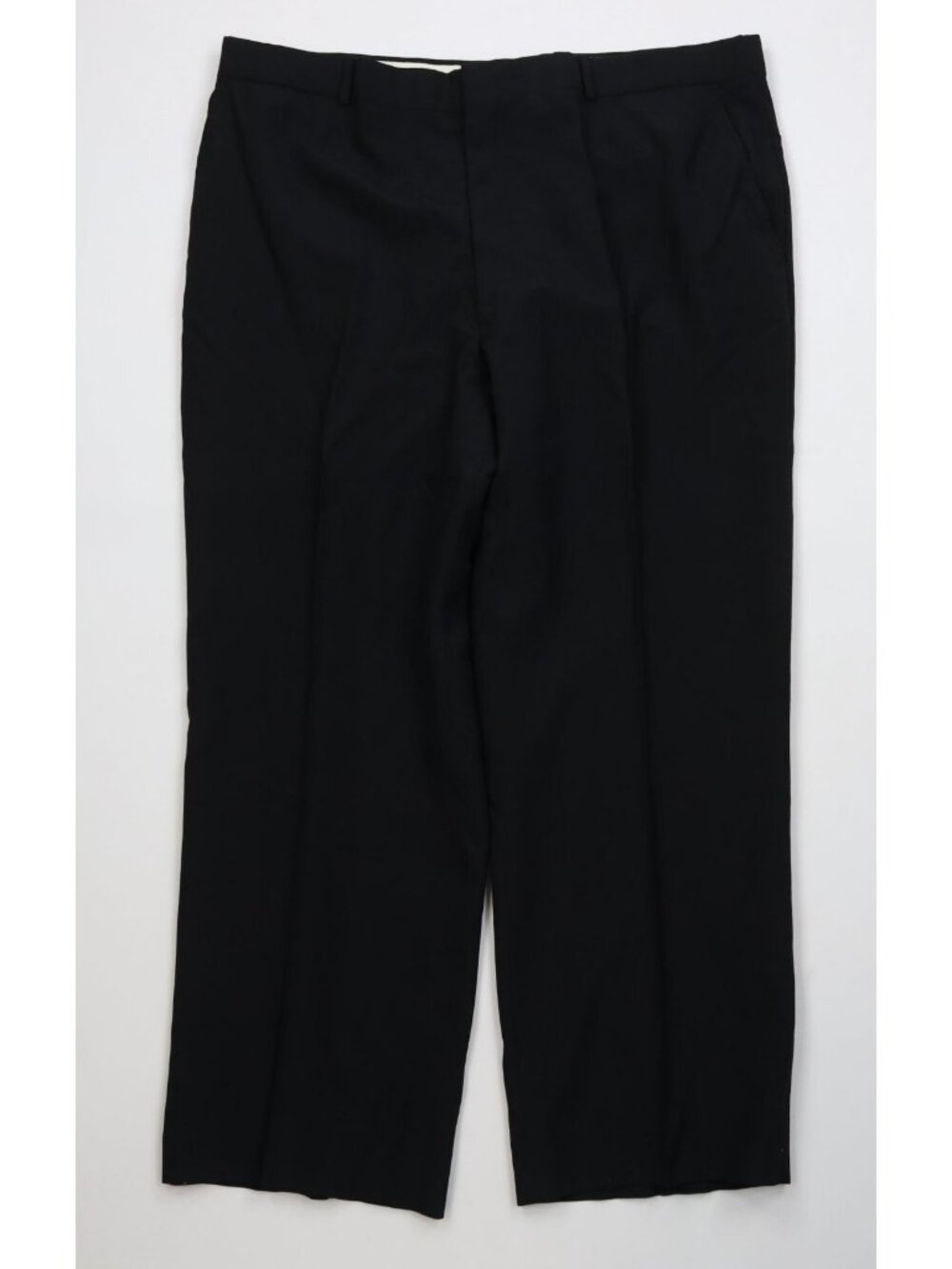 Vintage 70s Union Made Mens 40x28 Faded Wool Knit Wide Leg Chino Pants Black USA